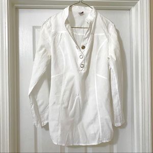 💎Oversize White Longline Shirt